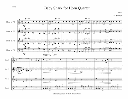 Baby Shark Horn Quartet (arr. Mike Benson)