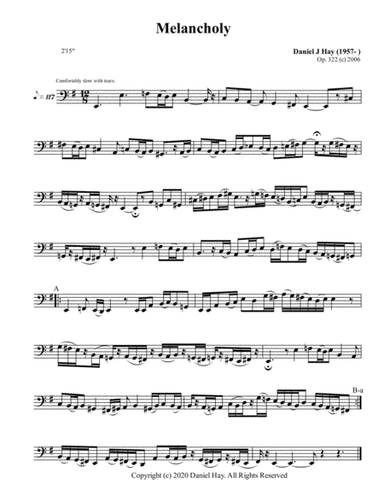 Melancholy (Opus 322) (Bass Solo)