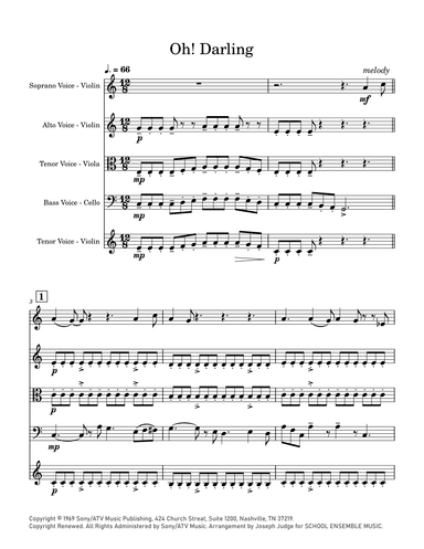 Oh! Darling (arr. Joseph Judge)