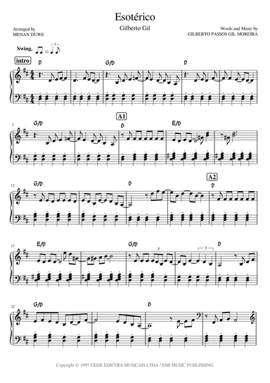 Esoterico (arr. Menan Duwe)