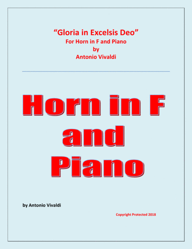 Gloria In Excelsis Deo - Horn in F and Piano - Advanced Intermediate (arr. Raymond Fenech)