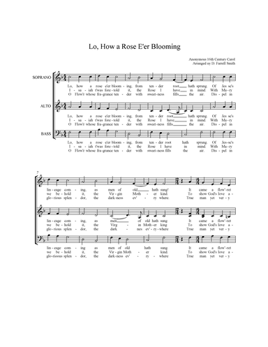 Lo, How a Rose E'er Blooming (arr. D. Farrell Smith)