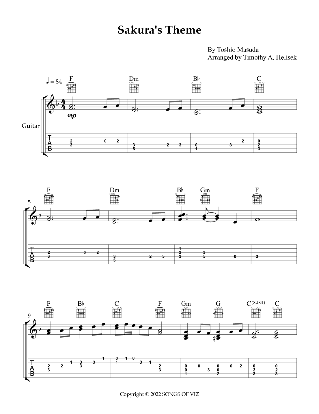 Sakura's Theme (arr. Timothy A. Helisek)