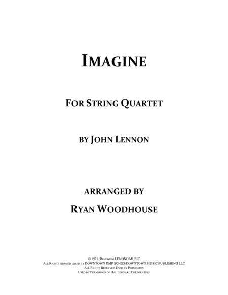 Imagine (arr. Ryan Woodhouse)