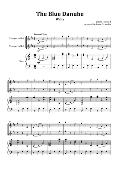 The Blue Danube - Trumpet Duet with Piano (arr. Glauco Fernandes)