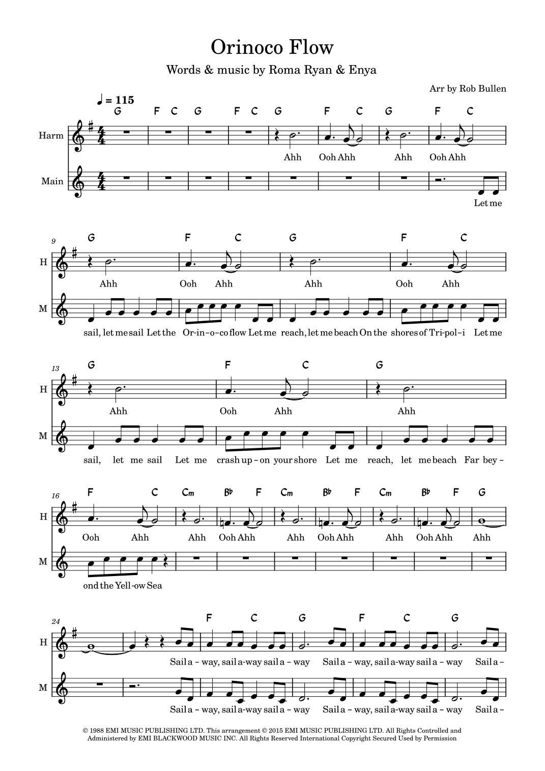 Orinoco Flow (arr. Rob Bullen)