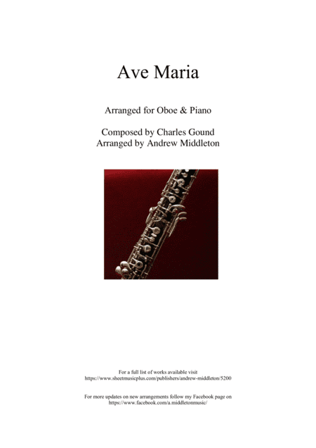 Ave Maria arranged for Oboe & Piano (arr. Andrew Middleton)