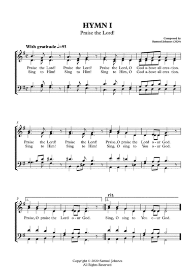 HYMN I - Praise the Lord! (Composed by Samuel Johanes 2020)