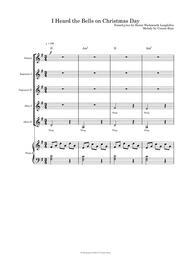 I Heard the Bells on Christmas Day - SSAA and piano (arr. Connie Boss)