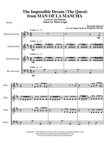 The Impossible Dream (arr. Doug Clyde)