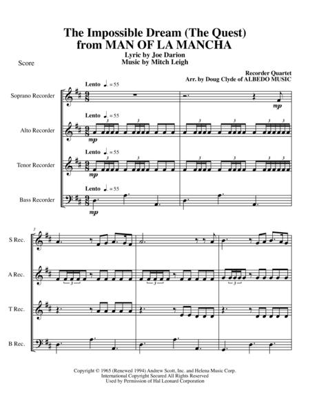 The Impossible Dream (arr. Doug Clyde)