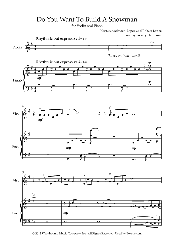 Do You Want To Build A Snowman? (arr. Wendy Hellmann)