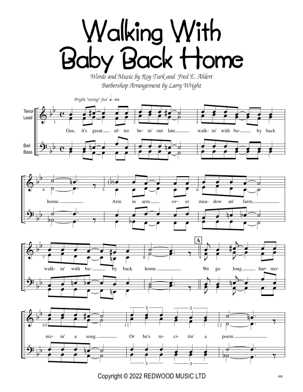 Walking My Baby Back Home (arr. Larry Wright)