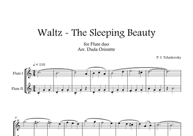 Waltz - The Sleeping Beauty (FLUTE DUO ) TCHAIKOVSKY - beginner - Disney (arr. Duda Oriontte)