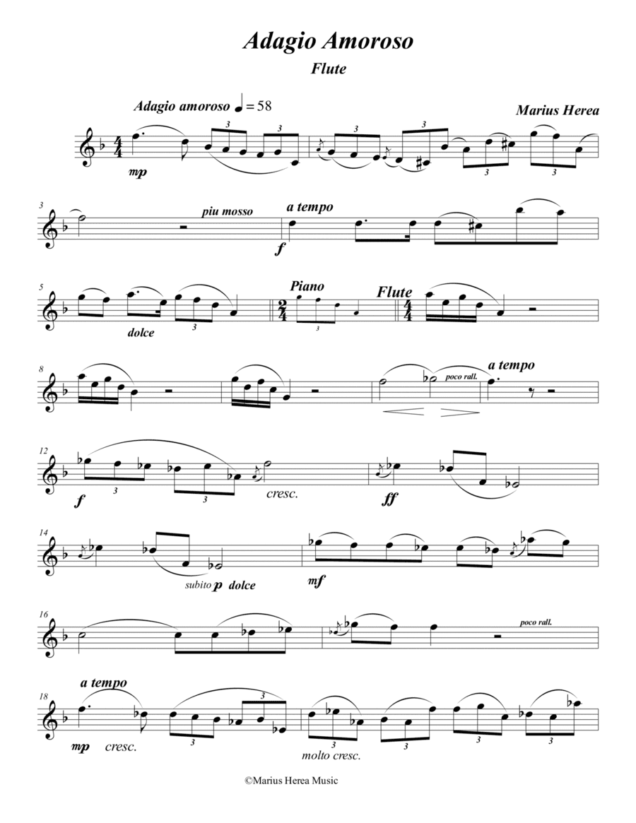 Adagio Amoroso for Flute and Piano