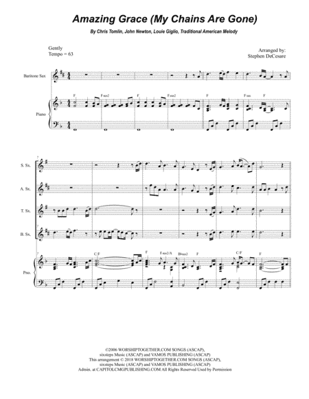 Amazing Grace (my Chains Are Gone) (arr. Stephen DeCesare)