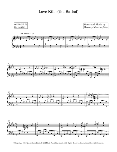 Love Kills (the Ballad) (arr. M. Denton)