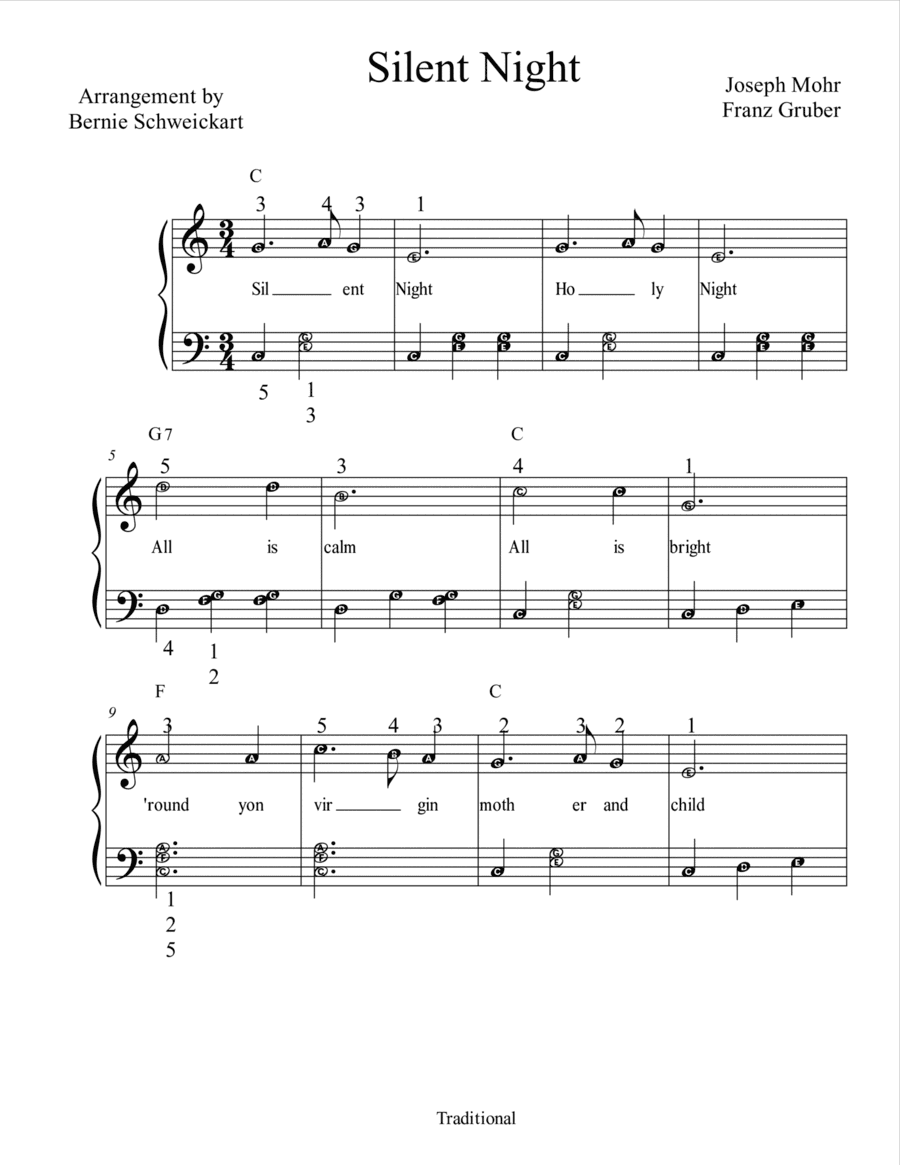 Silent Night (BIG NOTE VERSION) (arr. Bernie Schweickart)