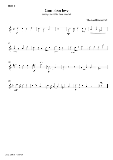 Canst thou love (arr. Edition Maulwurf)