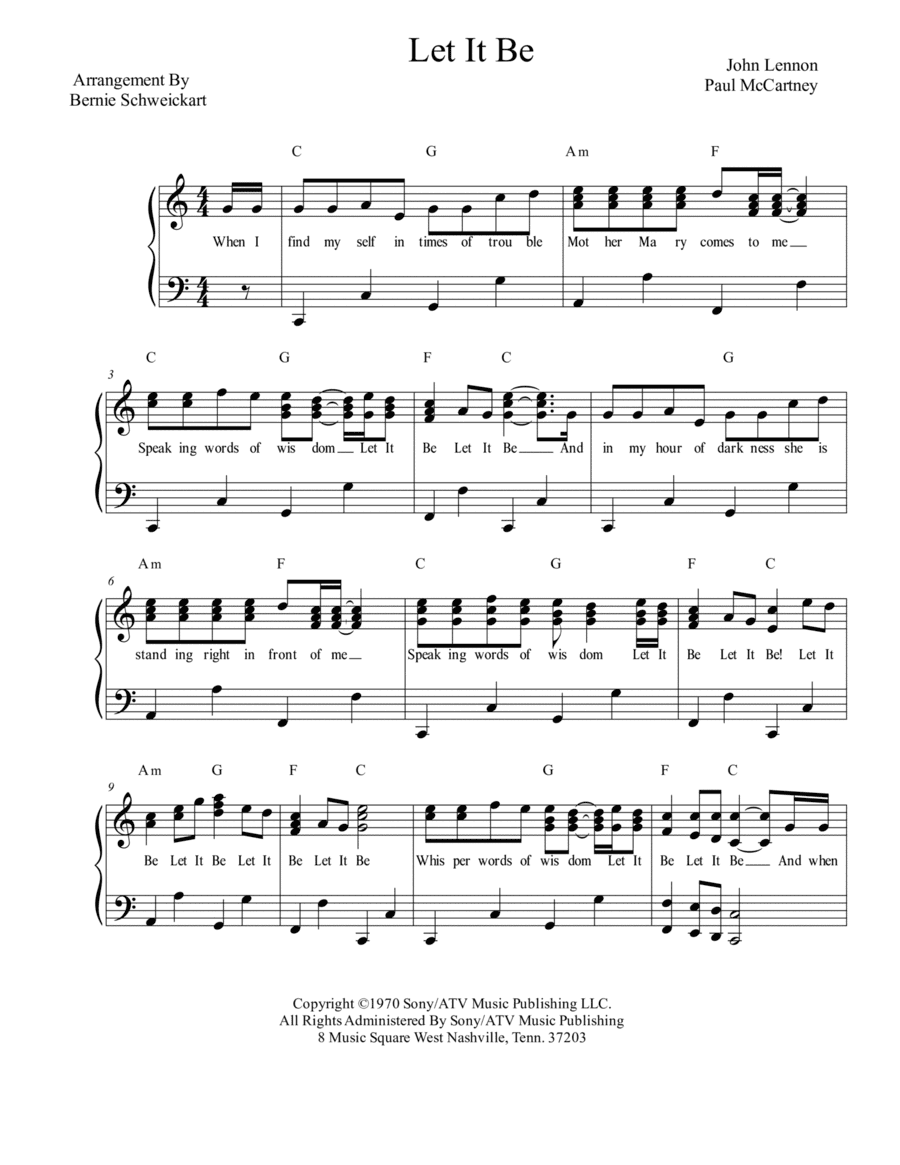 Let It Be (arr. Bernie Schweickart)
