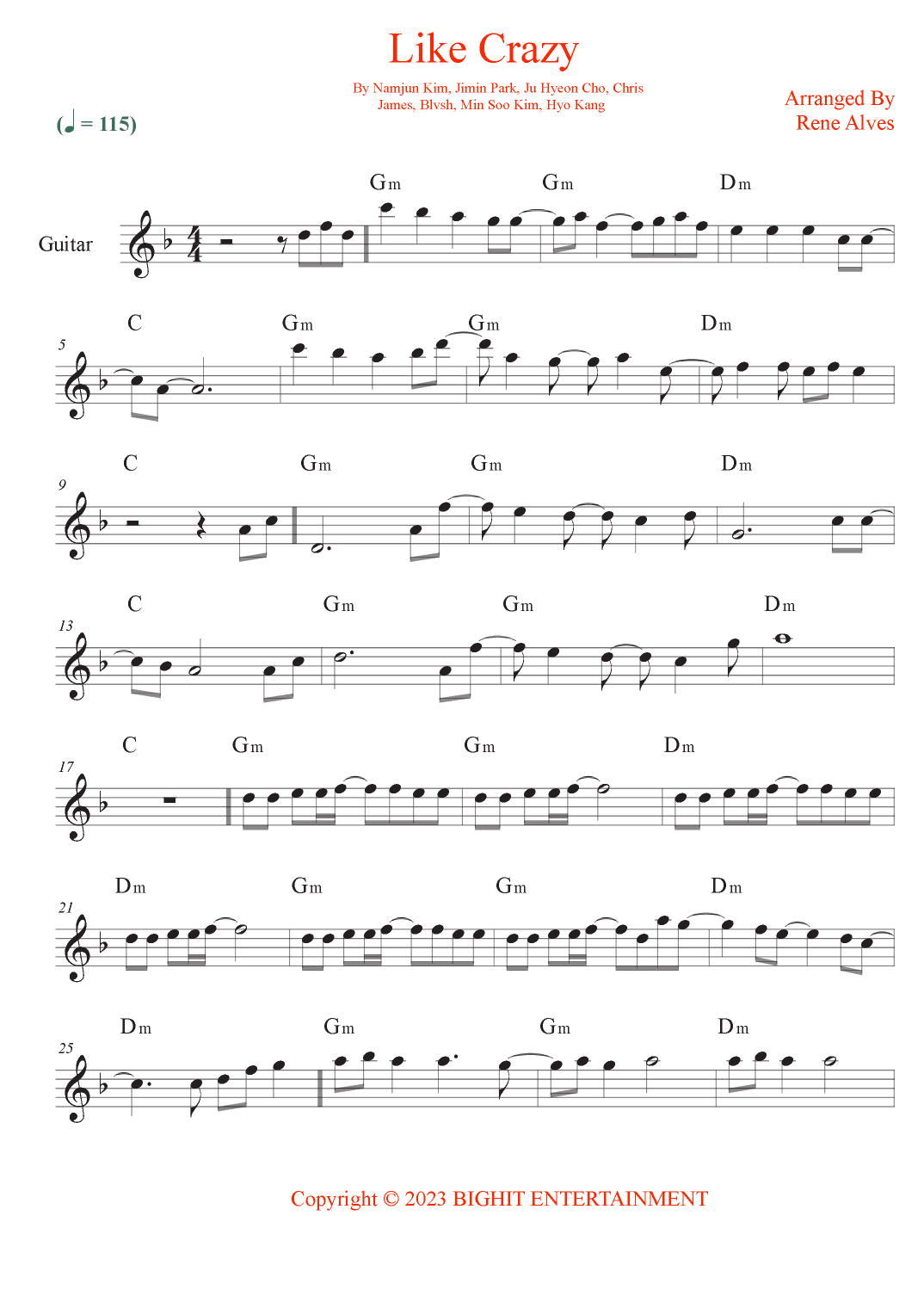 Like Crazy (arr. Rene Alves)