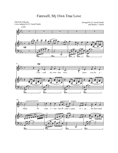 Farewell, My Own True Love Medium Low (arr. D. Farrell Smith and Shelley J. Smith)