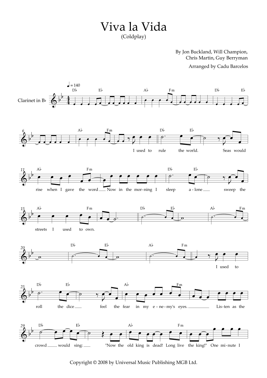 Viva La Vida (arr. Cadu Barcelos)