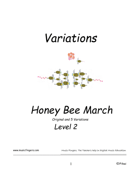 Honey Bee March. Lev. 2. Variations (arr. Music Fingers)