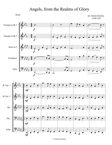 Angels, from the Realms of Glory (arr. Glenn Eernisse)