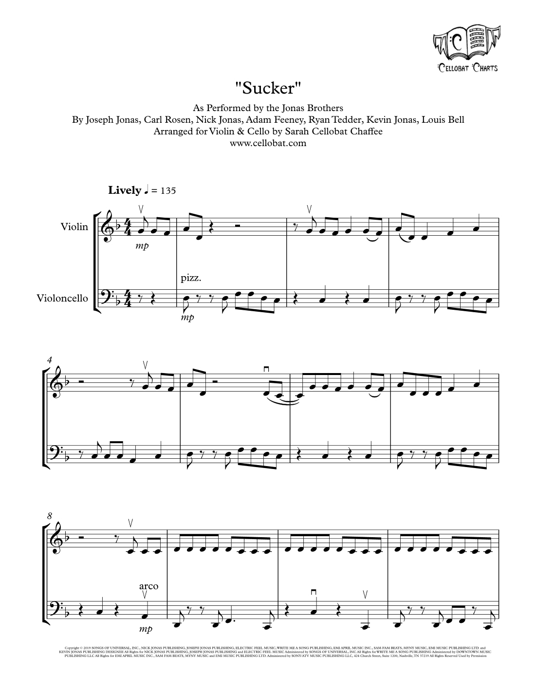 Sucker (arr. Sarah Cellobat Chaffee)