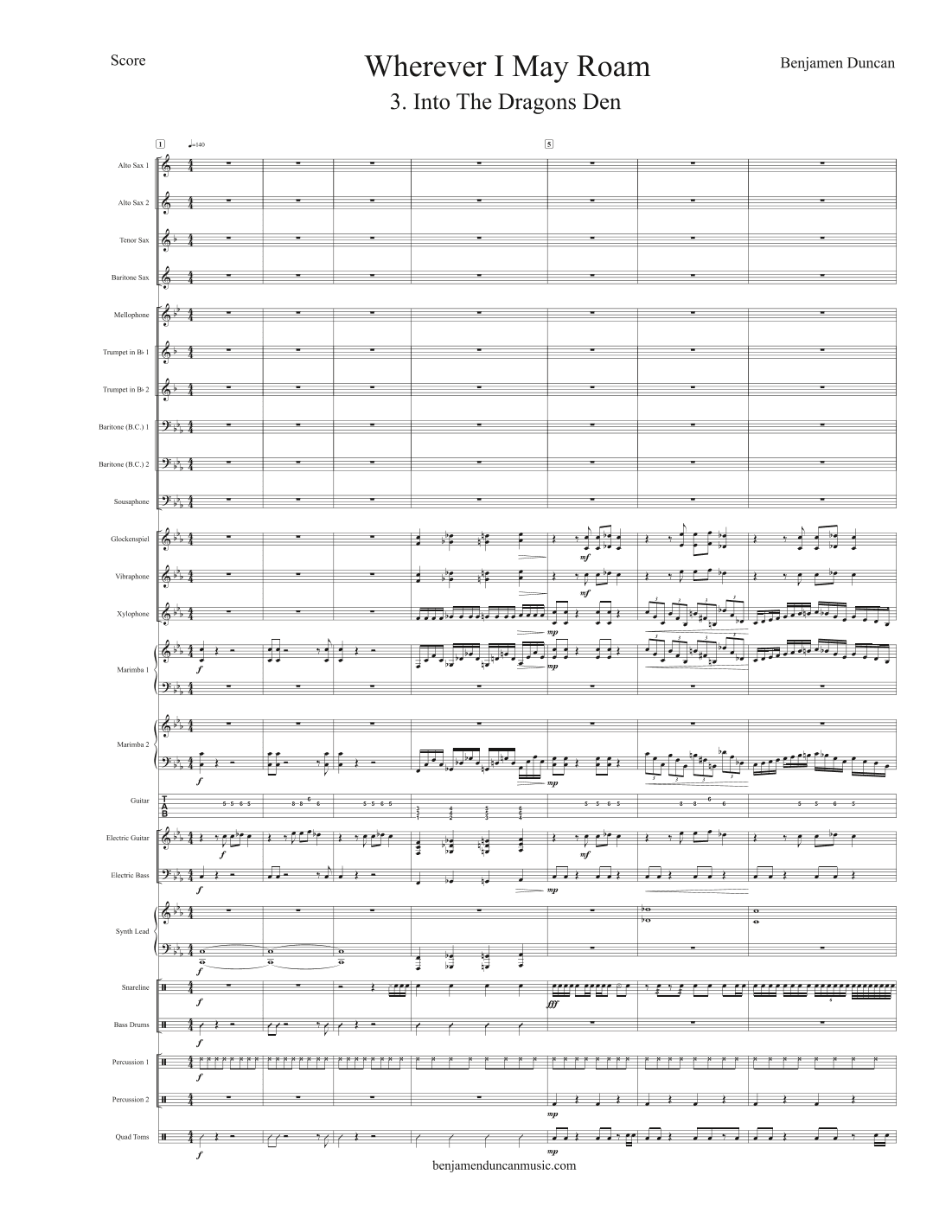 Wherever I May Roam (arr. Benjamen Duncan)