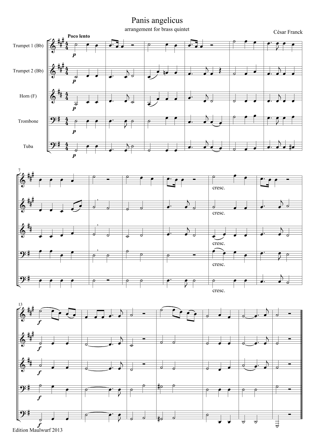 Panis Angelicus (arr. Edition Maulwurf)