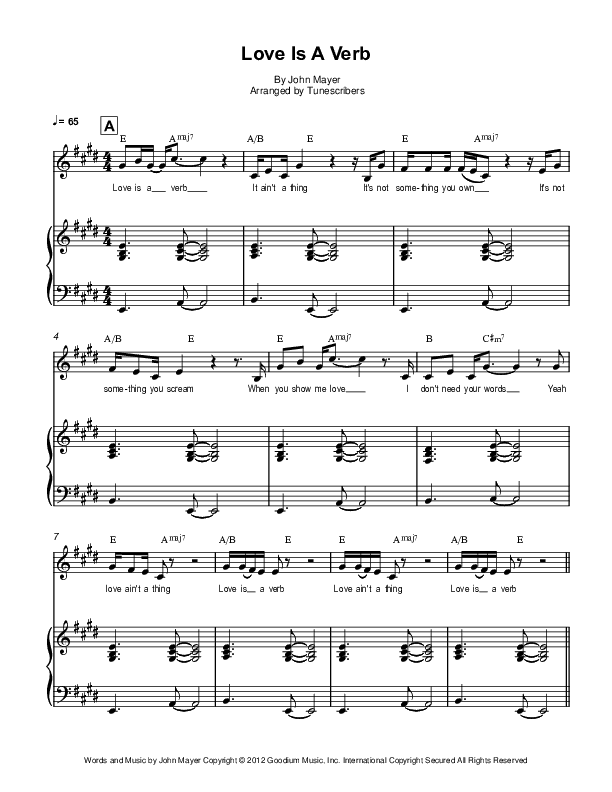 Love Is A Verb (arr. Tunescribers)