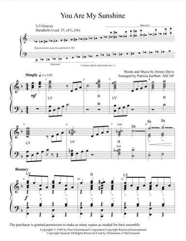 You Are My Sunshine (arr. Patricia Hurlbutt)