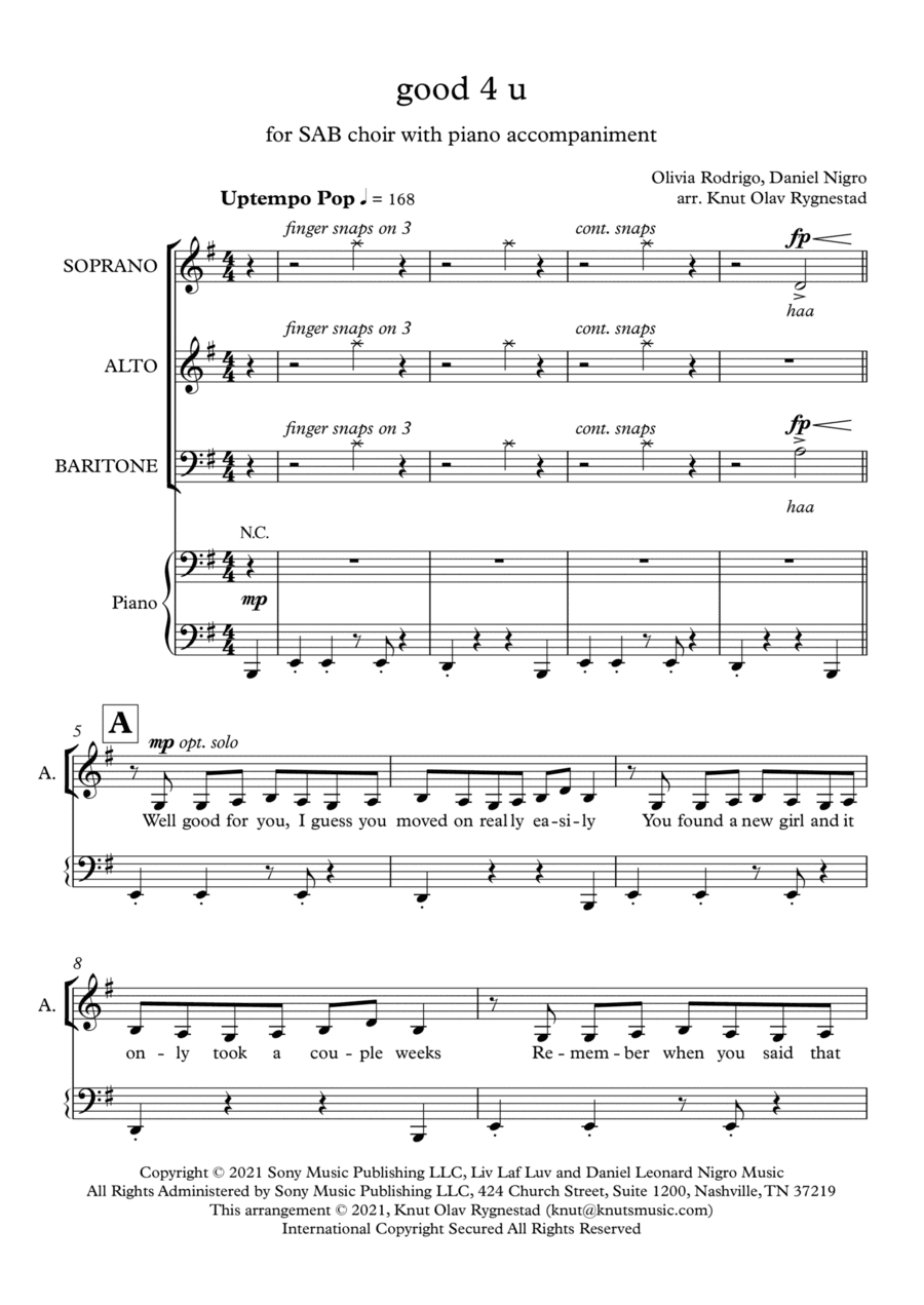Good 4 U (arr. Knut Olav Rygnestad)