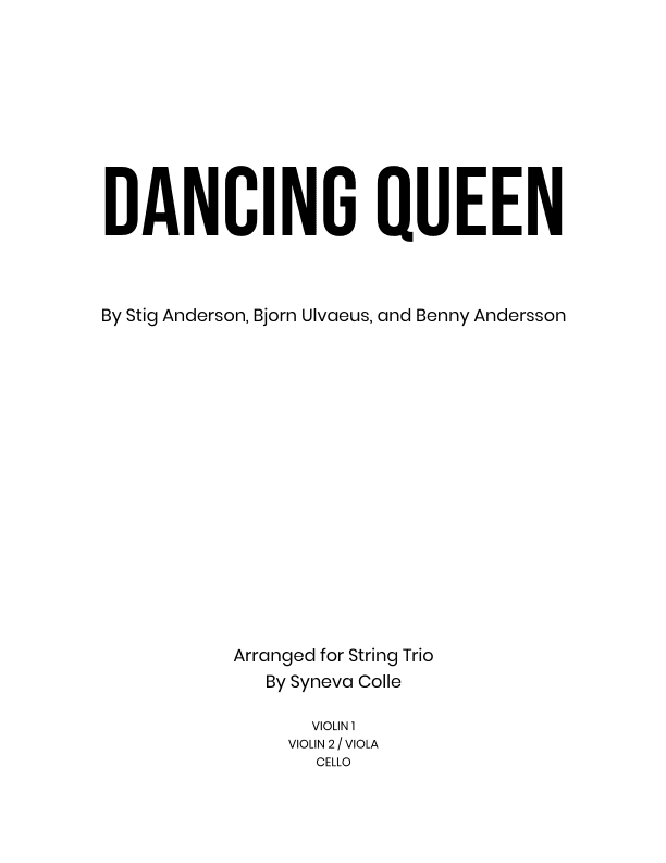 Dancing Queen (arr. Syneva Colle)