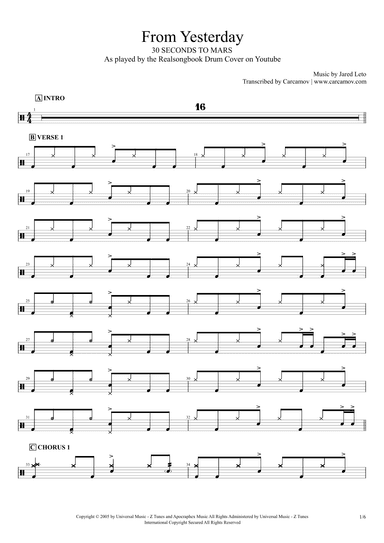 From Yesterday (arr. Realsongbook)