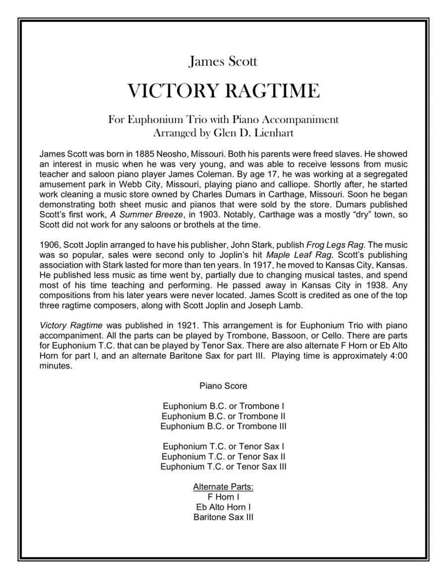 Victory Ragtime (arr. Glen D. Lienhart)