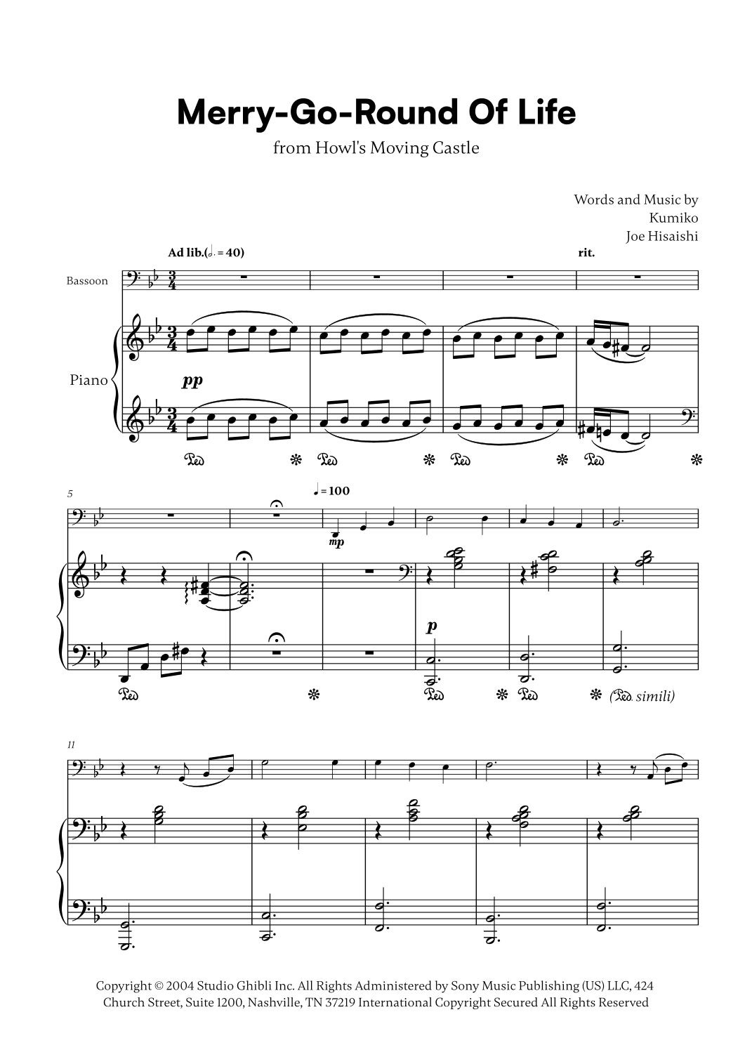Merry-go-round Of Life (arr. Cadenza Editions)