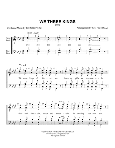 We Three Kings (arr. Jon Nicholas)