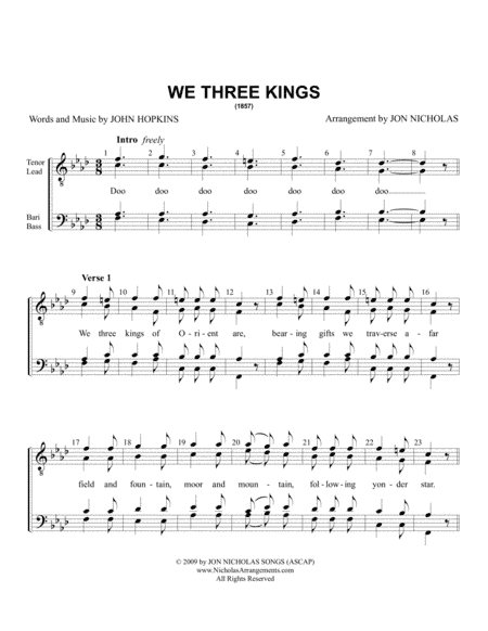 We Three Kings (arr. Jon Nicholas)