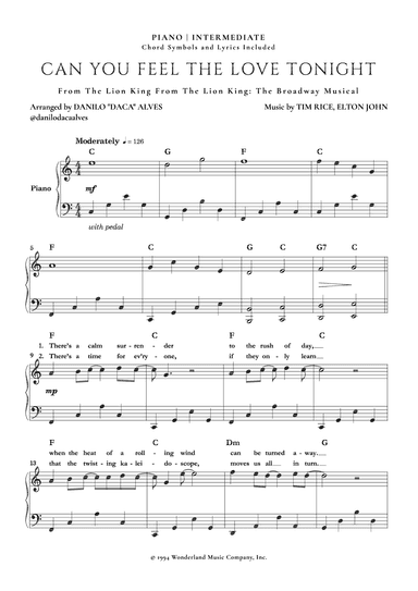 Can You Feel The Love Tonight (arr. Danilo "Daca" Alves)