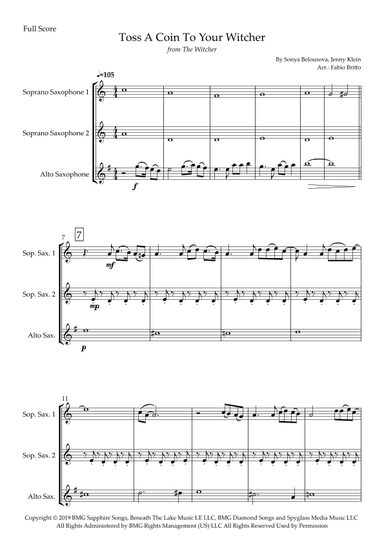 Toss A Coin To Your Witcher (arr. Fabio Britto)