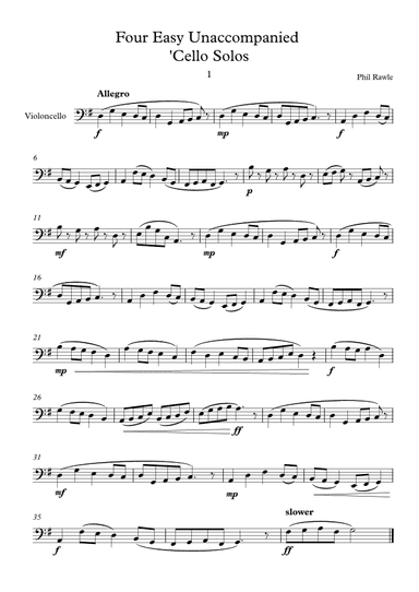 Four Easy Unaccompanied 'Cello Solos
