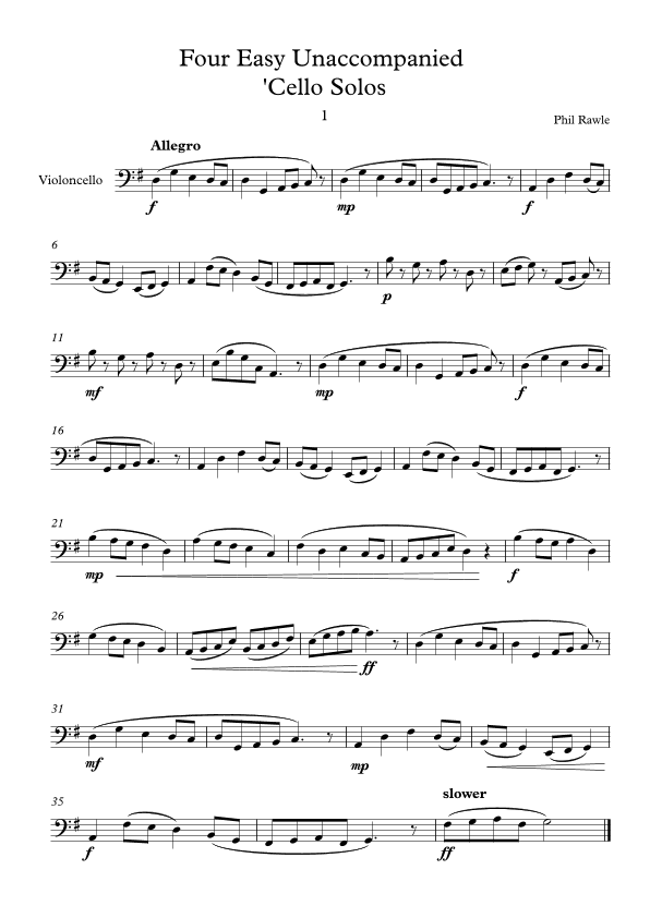 Four Easy Unaccompanied 'Cello Solos