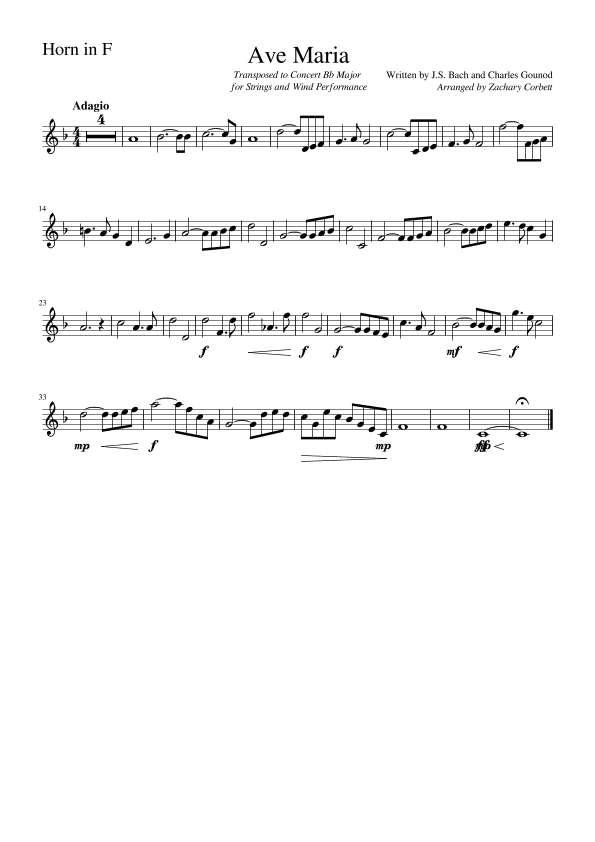 Ave Maria (arr. Zachary Corbett)