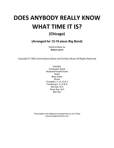 Does Anybody Really Know What Time It Is? (arr. Jim Farley www.arrangementsone.com)