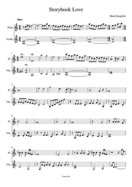 Once Upon A Time...storybook Love (arr. Nia Squirrell, Vittari Duo)