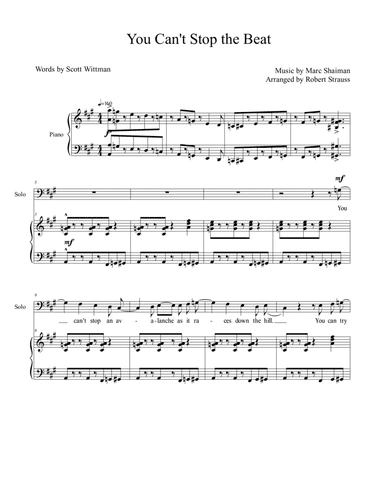 You Can't Stop The Beat (arr. Robert Strauss)