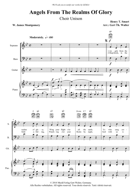 Angels From The Realms Of Glory (arr. Gert Th. Walter)